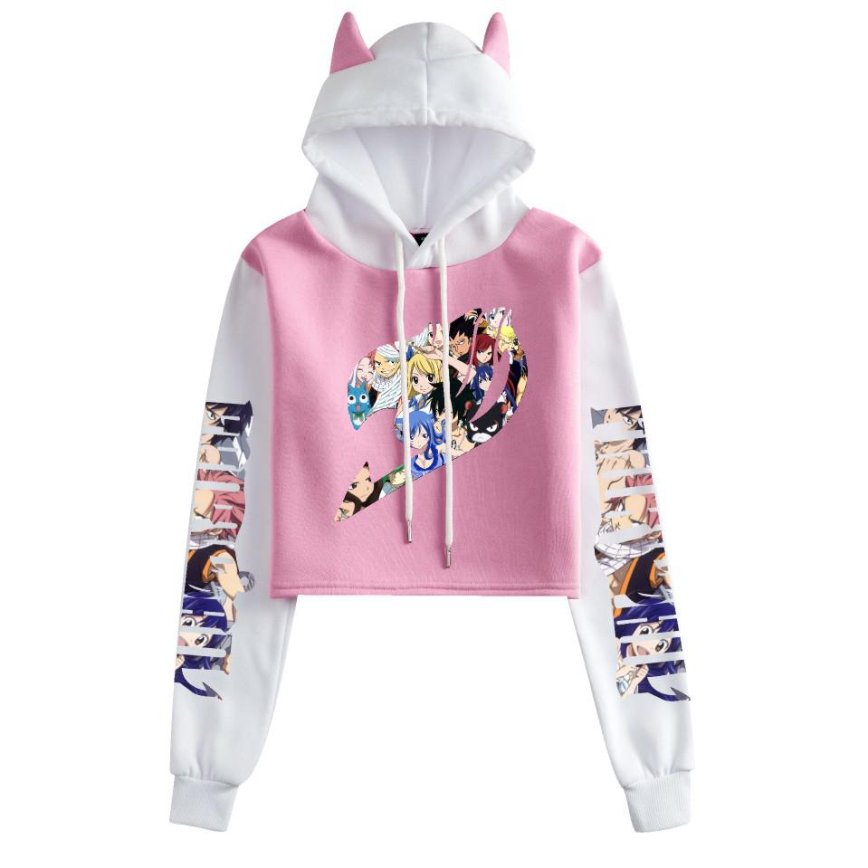 Fairy Tail Character Color Block Hooded Sweatshirt for Women