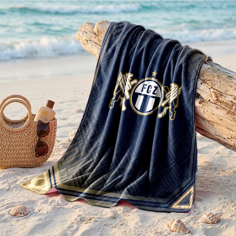 FC Zürich Print Microfiber Beach Towel Quick Dry Absorbent Large Towel For Beach Swimming Travel