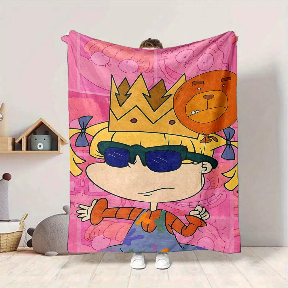 1 шт. Фланелевое одеяло Rugrats, Мягкое, приятное для кожи, с цифровой печатью, Различные размеры в наличии для семьи, друзей, на день рождения