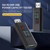 6-in-1 USB Mobile Phone Charger Mobile Power Capacity Tester Voltage Current Power Meter DC 4~30V With Power-off Memory Function