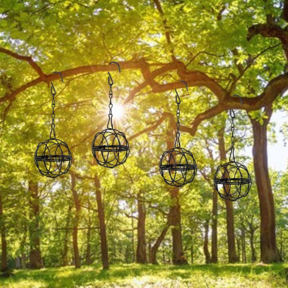 4Pcs Hooks Included Bird Suet Ball Feeder Black Fat Ball Feeder Ball Bird Feeders Wild Birds