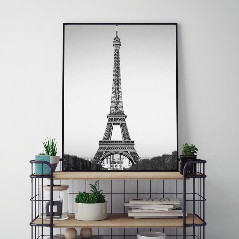 Eiffel Tower Decor Canvas Paintings Poster French Paris Wall Art Prints Black and White Paris Landscape Pictures Wall Decor