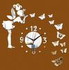 Frameless DIY Wall Clock 2D Mirror Wall Clocks Decor Sticker DIY Quartz Needle Kit for Living Room Bedroom Office Home Decor