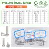 Metric Threaded Flat Philllips Small Screws Eyeglasses Watch Bolts Countersunk Stainless Steel Spectacle Screw M1 M1.4 M1.6 M2