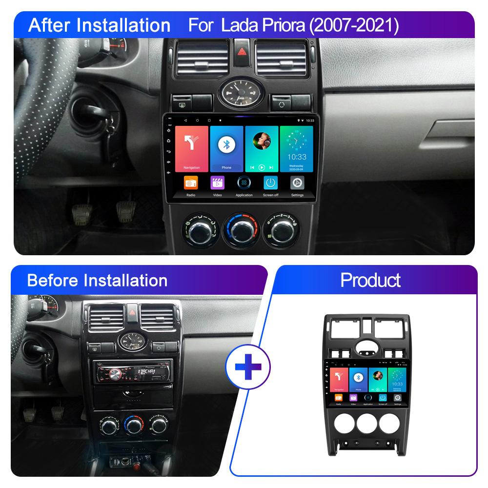 9-дюймовый Android Carplay для LADA Priora 2007-2021, автомобильный радиоприемник, мультимедийный видеоплеер, GPS-навигация, WIFI, 2 + 32 ГБ