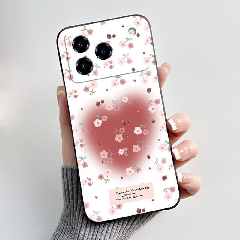 Чехол с рисунком для ZTE Blade A76 4G Z2474 Мягкий силиконовый черный чехол-обложка Милый цветочный мультяшный кейс