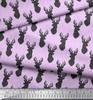 Soimoi Фиолетовый японский креп-сатин, трафарет для крепления лося на лицевой ткани, принты по метрам, 42 дюйма