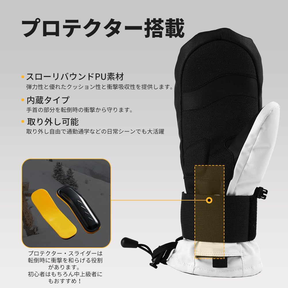 MORGEN SKY Snowboard Sports and Thick Lining with Wrist Inner and Warm for and Motorcycle ST2309 Gloves, Gloves, Unisex, Women's Men's, Padded,