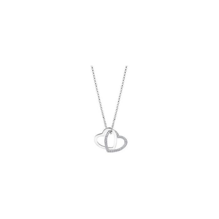 Collier Femme - LOTUS - LP1991-1/1 - Argent - Doubles Coeurs - Oxyde de Zirconia