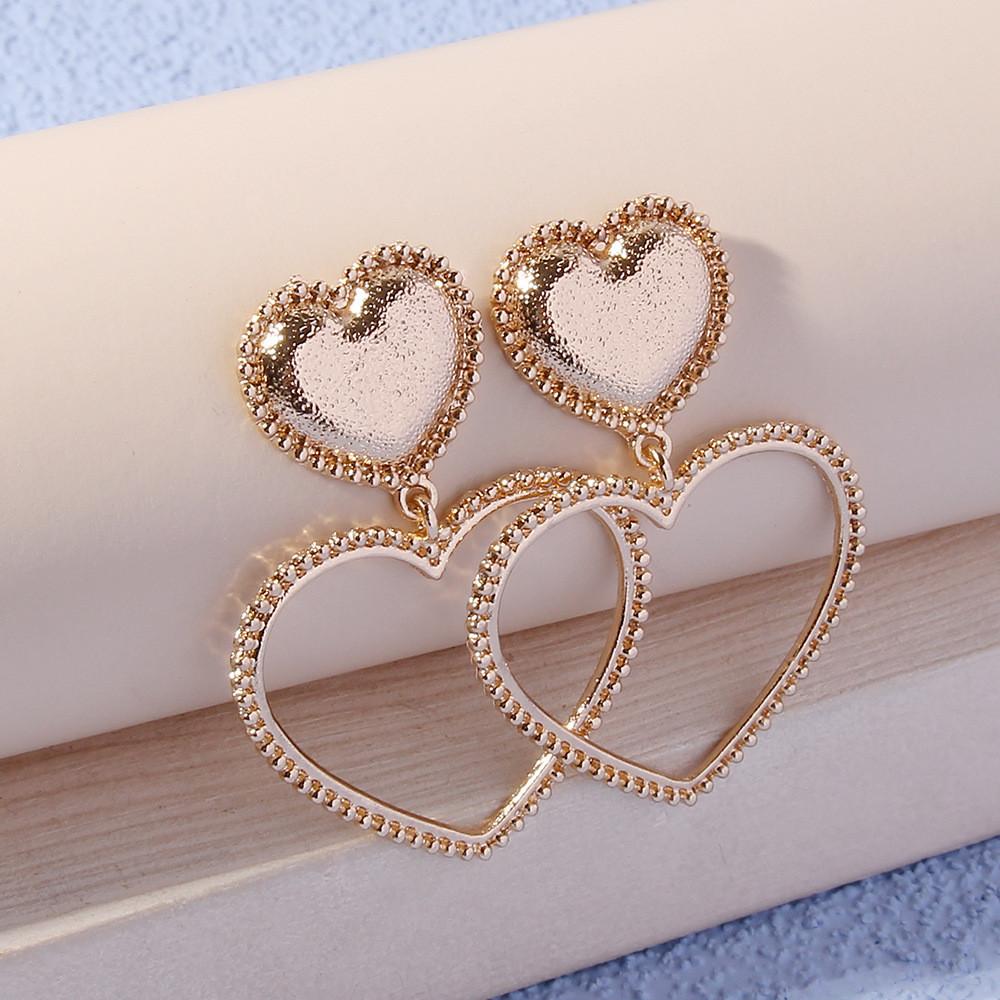 W240 Heartshaped Earrings With Electroplated Alloy For Wedding And Gift Giving