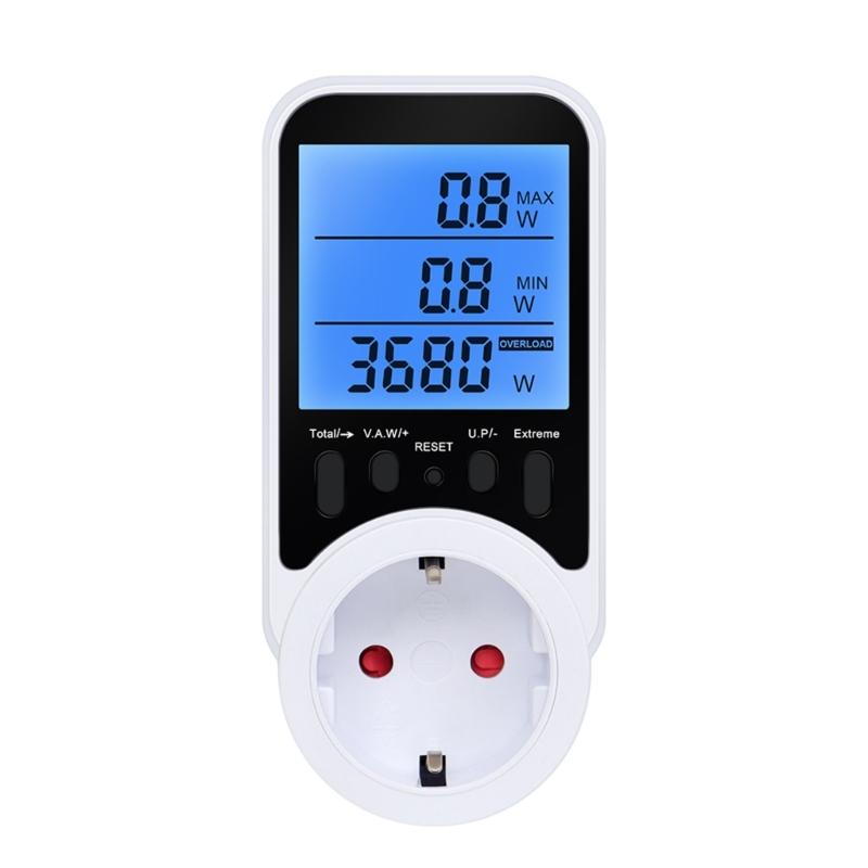Compactly Wattage Tester Socket Power Meter Builts In Overloads Alerts Electricity Consumption Analyzers 0-3680W Ranges