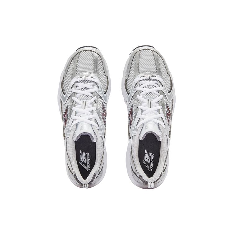 New Balance 530 Серебряные бордовые кроссовки унисекс MR530GS