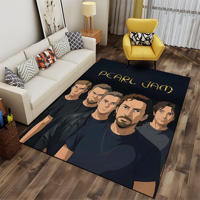 Pearl Jam Anime Style Portrait suitable as a non-slip mat for the living room or bedroom sofa
