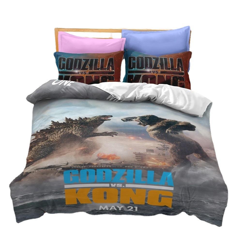 3D Printing Monsters G-Godzillas Bedding SetVS KingKongs Duvet Cover Set with Pillowcase 2/3pcs Quilt covers Twin Queen Single