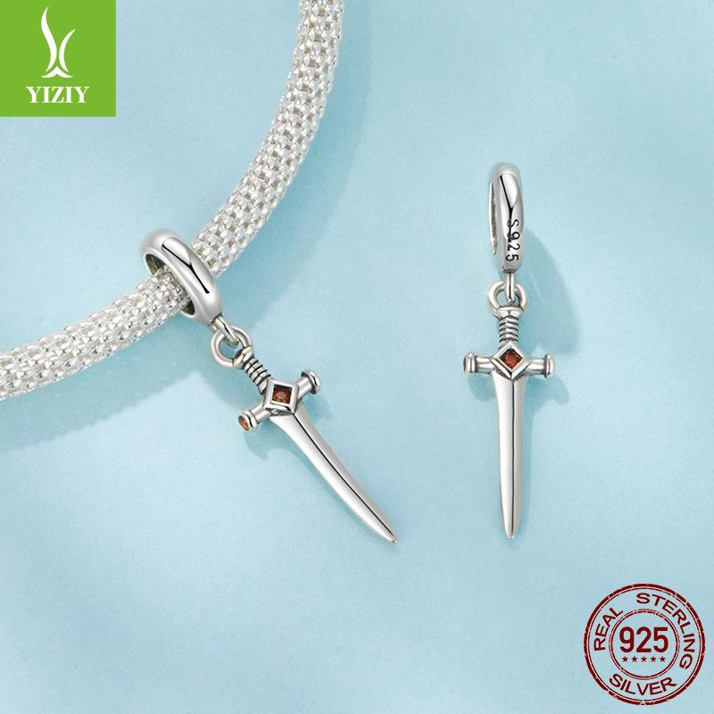Personalized Sword Diy Pendant Accessories Cross-Border Trend S925 Sterling Silver Charm Beads