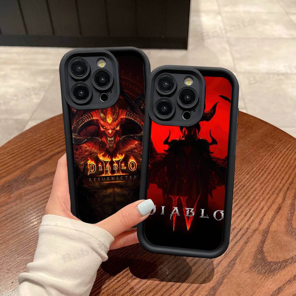 Классическая игровая чехол-бампер D-Diablo для телефона iPhone 11 12 13 16 15 17 14 Pro Max Мягкий силиконовый чехол Funda