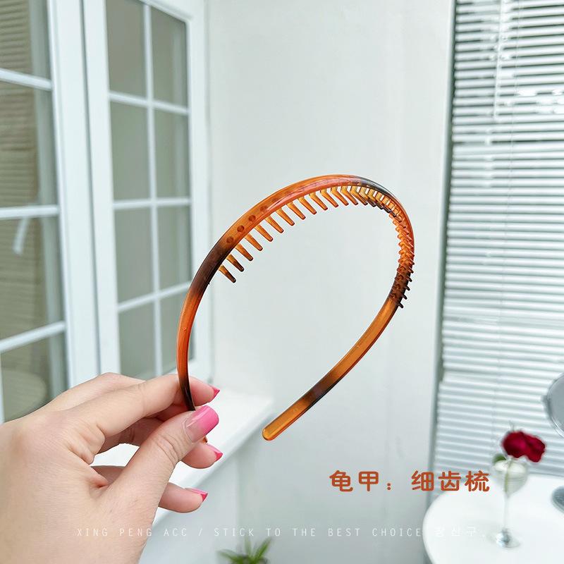 Women's Fashionable and Versatile Hairband for Going Out, Crushed Hairpin with Teeth, Non-slip Face Washing Headband Headdress