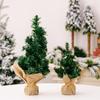 Green Linen Mini Christmas Tree Plastic Christmas Pine Tree Artificial Christmas Tree  Party Gifts
