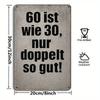 Винтажная табличка на 60-летие - 20,32x30,48 см Юмористический металлический декор для юбилейных торжеств