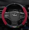 rlvc5 38cm Universal Carbon Fiber Leather Car Steering Wheel Cover Anti Slip For Lexus FSPORT LBX NX RX 350h 450h ES UX GS GX IS LS LX