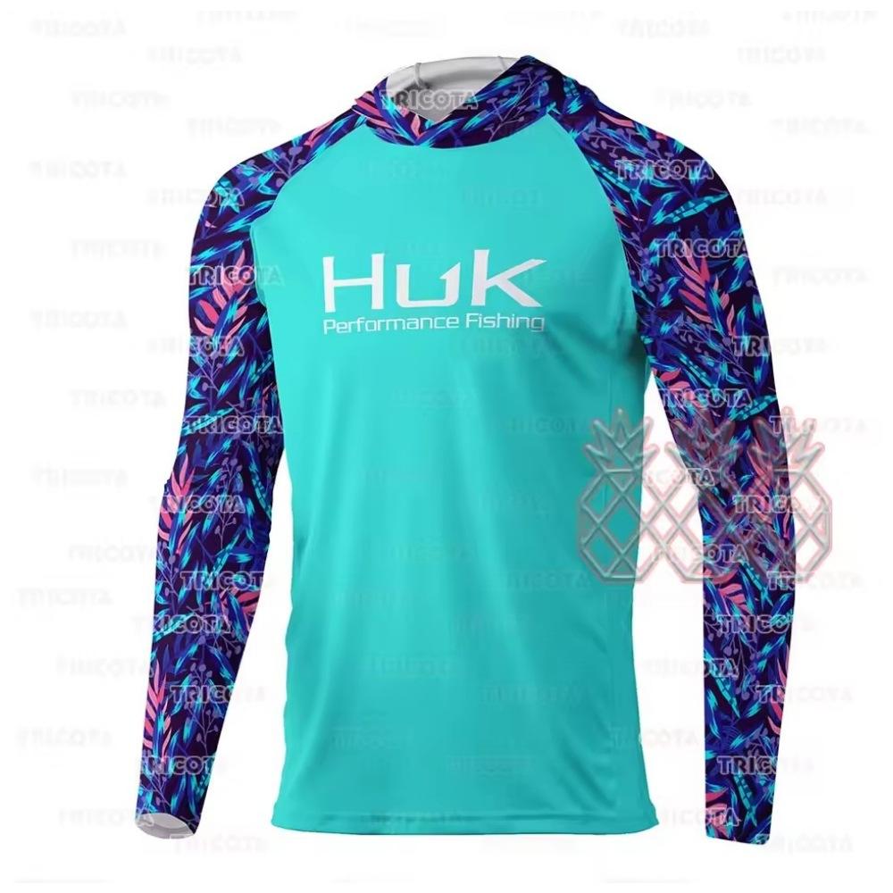 Рыболовный костюм HUK Рубашка Мужская Дышащая Защита от УФ с Капюшоном Рыболовный Костюм Летний С Длинным Рукавом Рыболовный Костюм