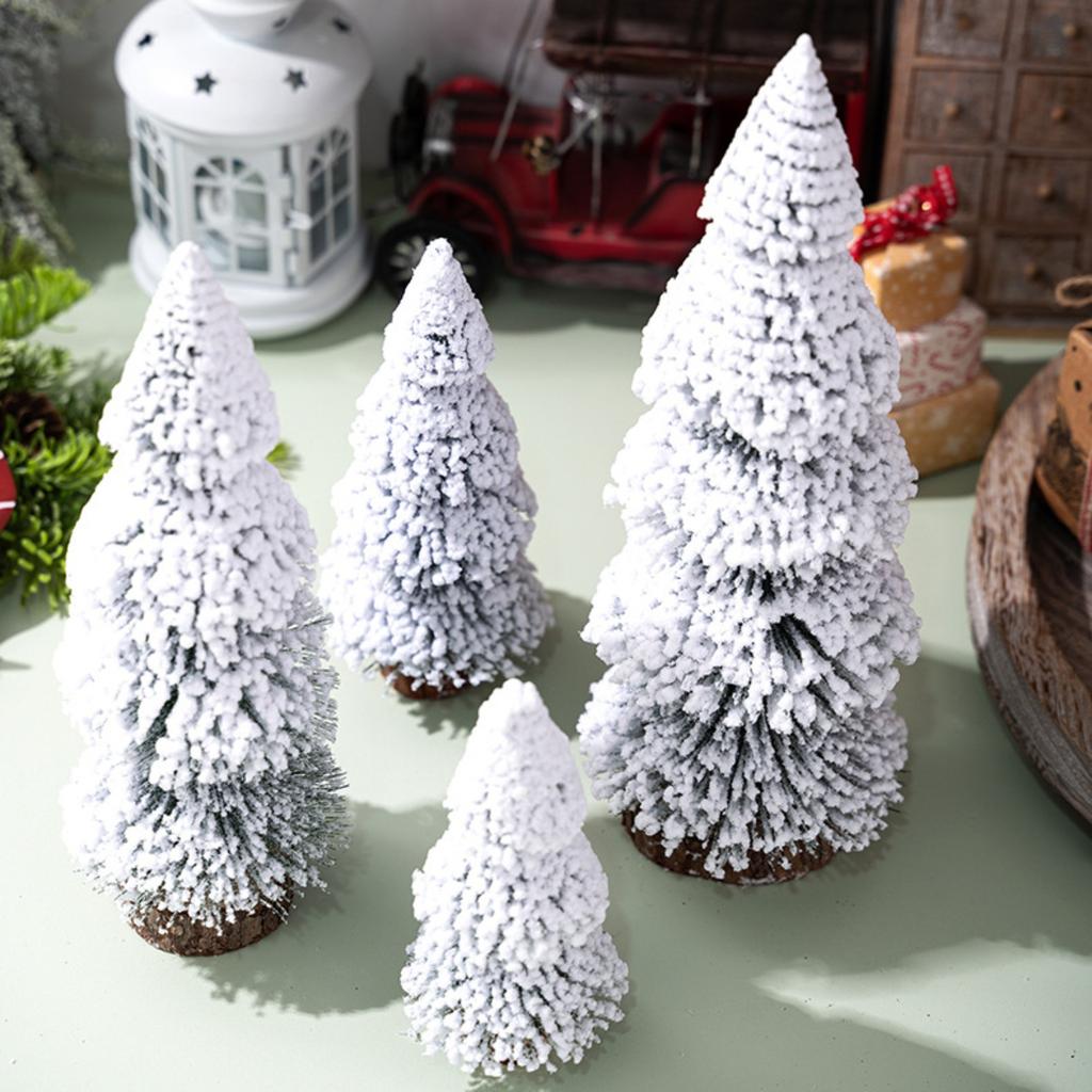 Мини Рождественские украшения Снежная сосна Рождественские украшения для дома Настольные Рождественские Навидад Новый год Подарок DIY Поделки