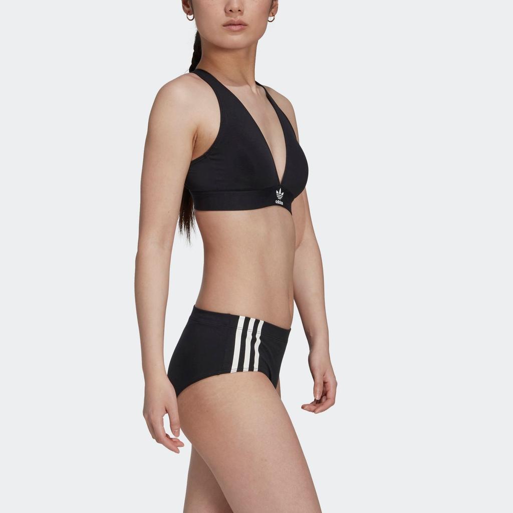 Adidas Оригинальные трусики-бюстгальтеры Adicolor Comfort Flex Cotton Bralette, женское нижнее белье, черное GB1179