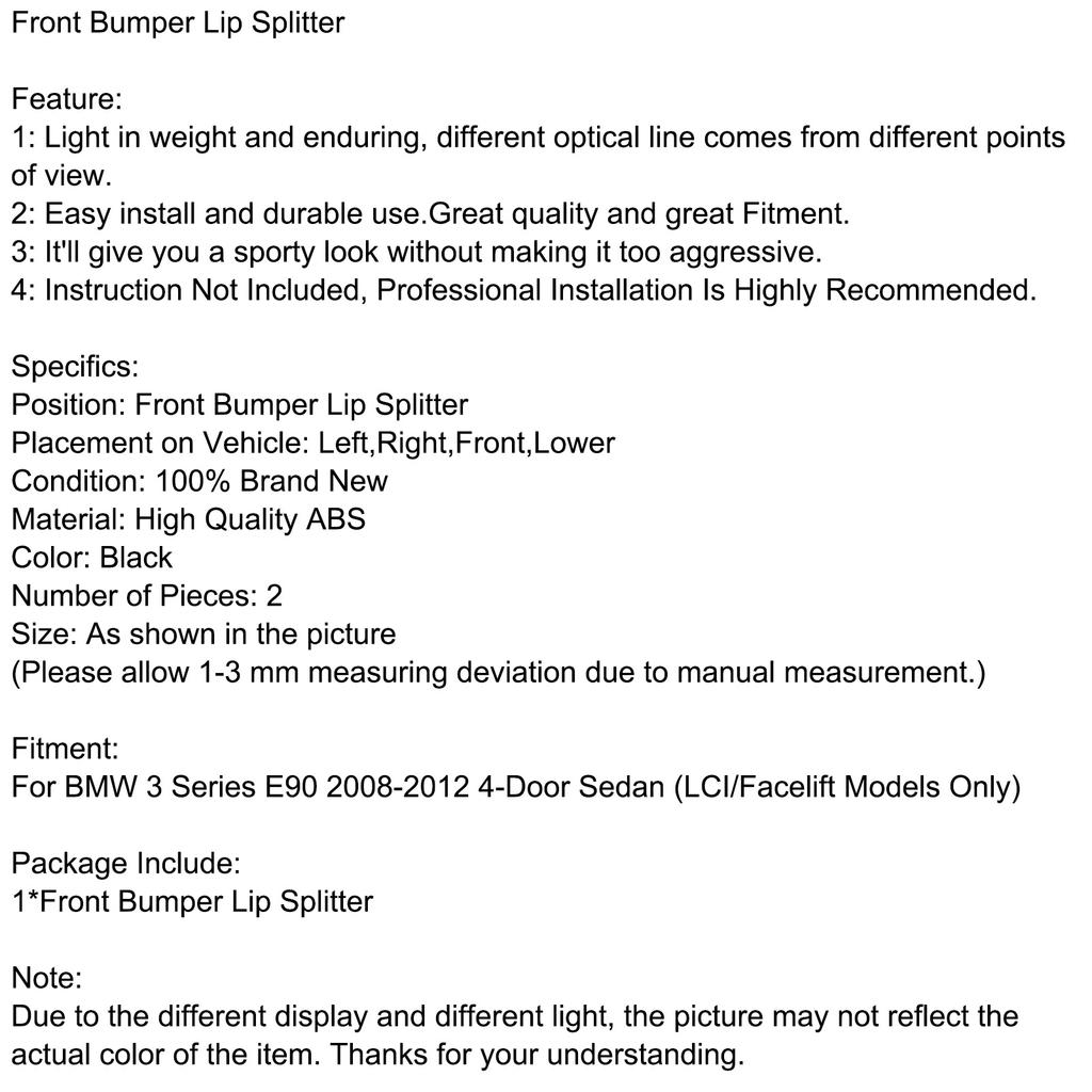 Передний бампер, сплиттер, спойлер, подходит для BMW 3 серии E90 2008-2012 LCI PP