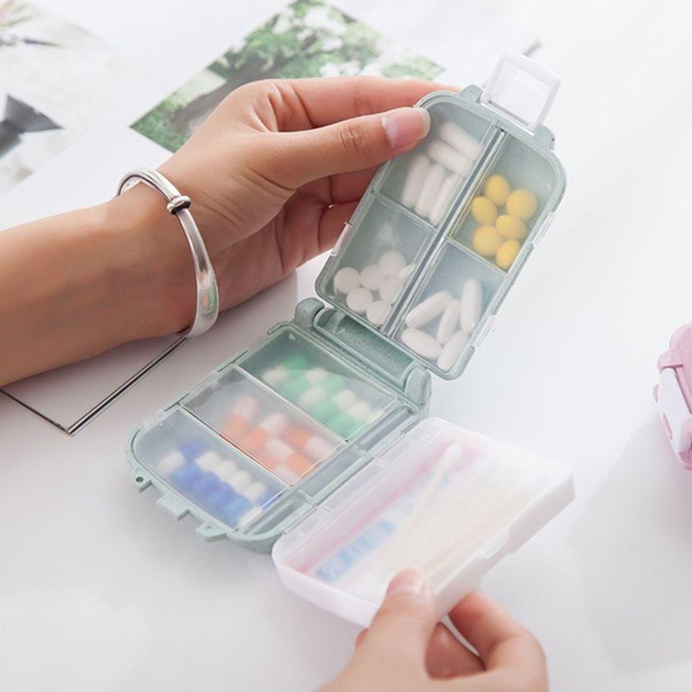 3-Layer Degradable Mini Dispenser Wheat Straw Medicine Storage Pill Boxes Travel Sealed
