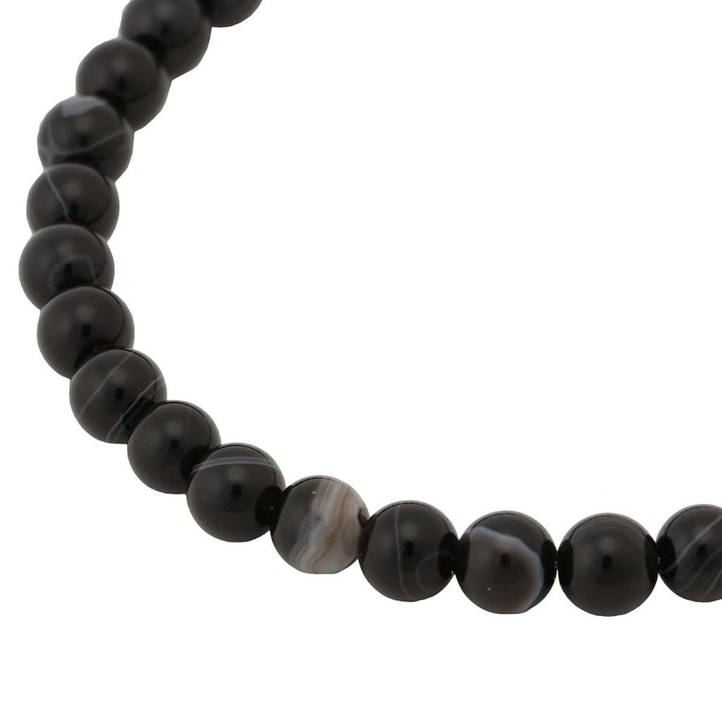 DIESEL DX0848040 Beaded Bracelet In Black Multi/Silver, Braveman (Mohawk) Style, Men's Accessory [Parallel Import]
