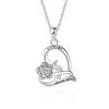 Ожерелье-подвеска Сердце и Роза из стерлингового серебра S925 - Коллекция Вечная Любовь