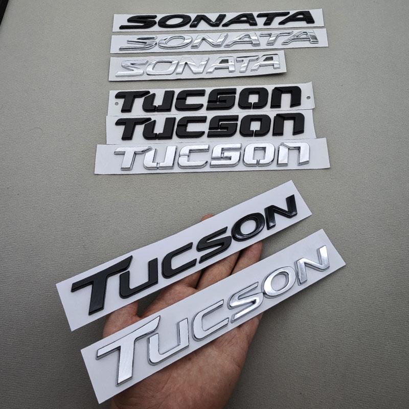 rlapg3 3D ABS SONATA TUCSON Styling Car Logo Letter Decal Tail Rear Trunk Emblem Badge Sticker For Hyundai Auto Decoration Accessories