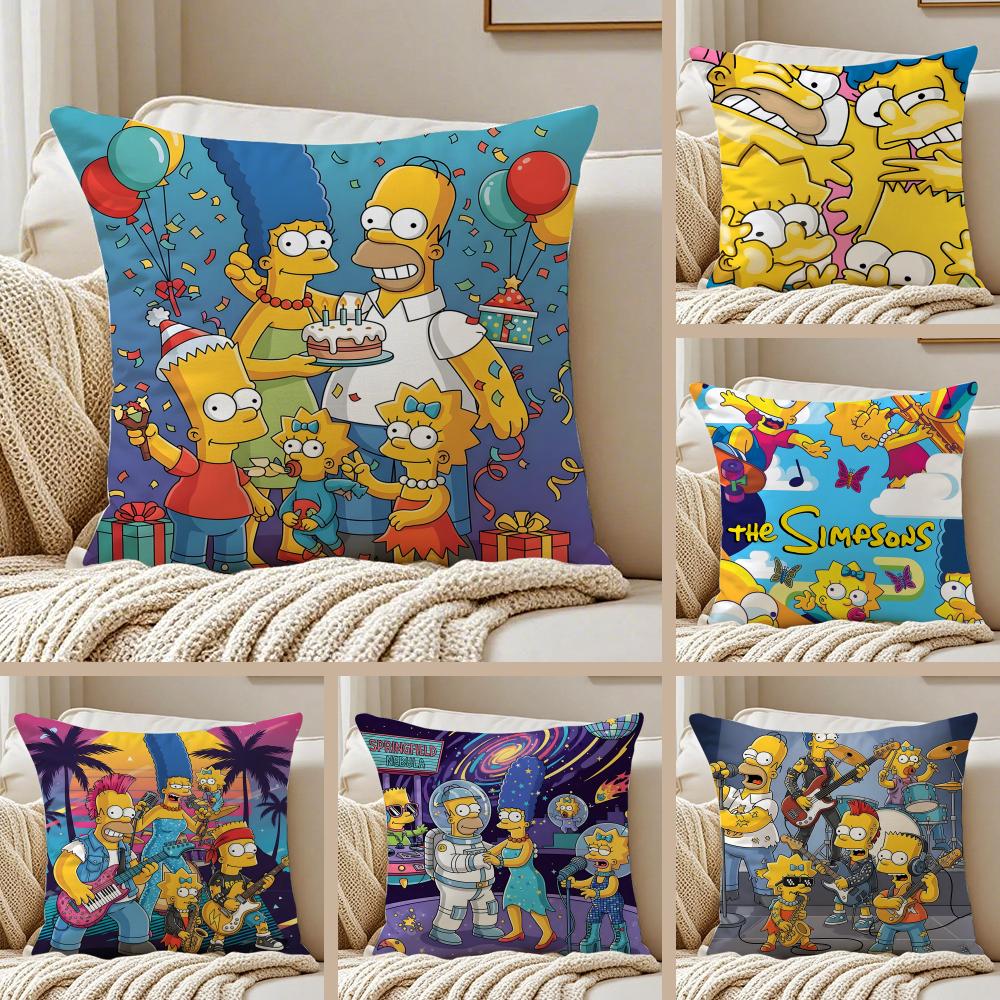 animation humorous TThe SSimpsons Cushion Cover Pillowcase Antidustmite living Room Sofa Decor Cushion Room