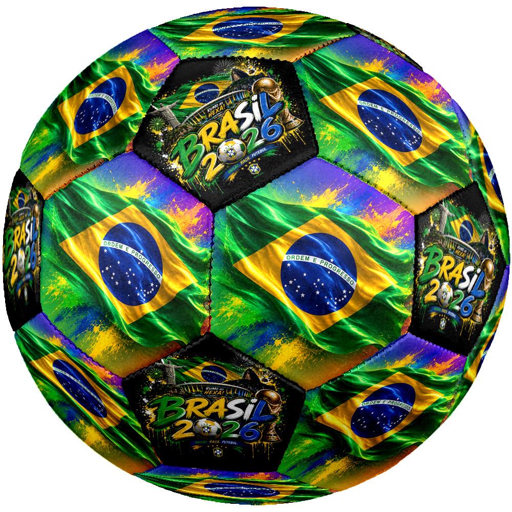 Brazilian Flag Art Soccer Ball Size 5 Football Machine-Stitched Indoor/Outdoor Training and Matches for Football Accessories