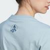 adidas Футболка Change Through Graphic Tee с цветочным принтом, спортивная повседневная футболка с коротким рукавом, женские топы, синяя IM4271