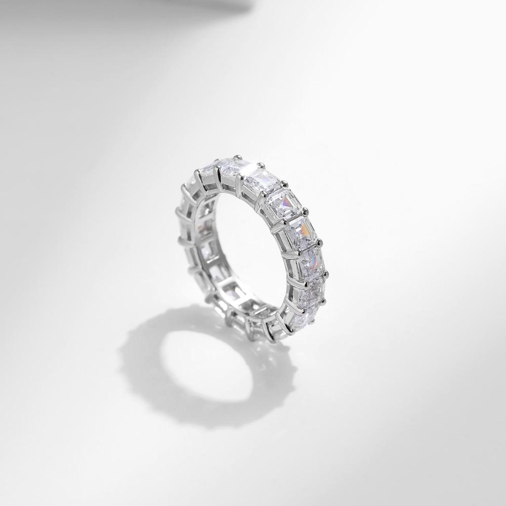 Модиан, стерлинговое серебро 925 пробы, роскошное изумрудное кольцо с квадратным сверкающим цирконием, обручальное кольцо для женщин, ювелирные изделия на годовщину, подарки