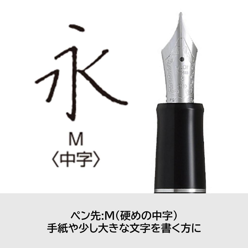 Pilot Перьевая ручка Custom Heritage SE, средний стержень, мраморно-синяя с черным, 14K золото, (M), Наконечник, FKVH3MRMALM, Перо.
