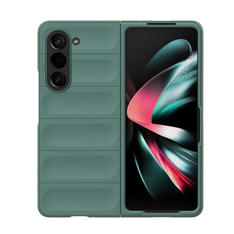 Для Samsung Galaxy Z Fold5 4 3 5g Задняя крышка Чехол для телефона Мягкий Жидкий Силикон Противоударный Бронезащитный Чехол Funda Coque