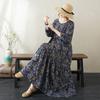 Autumn Thin Cotton Linen Fat MM Long Sleeved Loose Casual Slimming Cake Big Swing A-line Dress for Women Dresses
