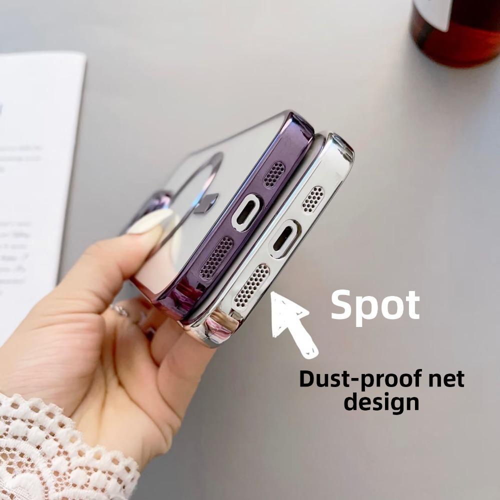 **Гальванизированный Магнитный Чехол для Телефона с Зарядкой для iPhone 18 Pro Max 15 16E Полное Покрытие Защитная Пленка для Камеры