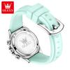 OLEVS Top Luxury Elegant Watch for Women Waterproof Luminous Ladies Watch Light Blue Silicone Strap Quartz Women's Watches Reloj