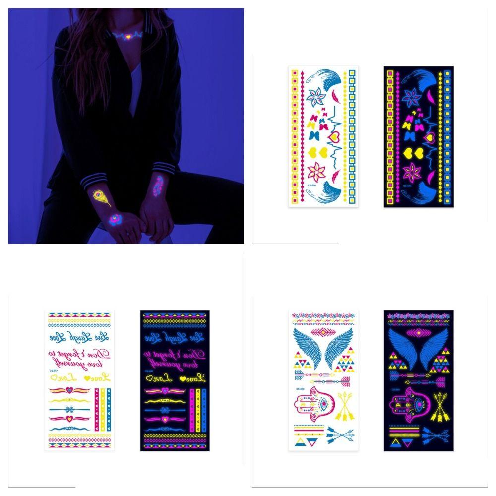 Glow in The Dark Decorations Stickers Face Body Paint Face Arm Tattoo stickers Women And Men