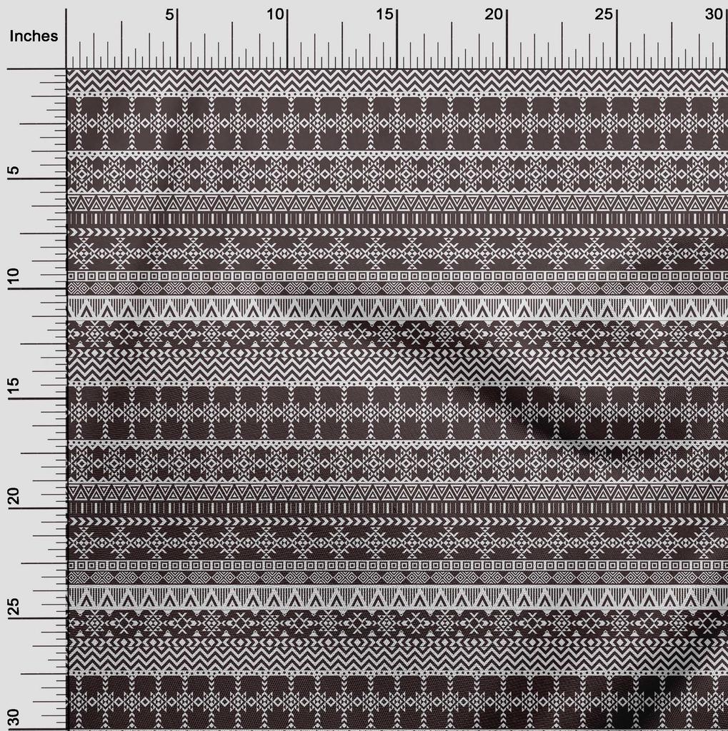 oneOone Cotton Flex Dark Chocolate Fabric Aztec Tribal Craft Projects Decor Fabric Printed By The Yard 40 Inch