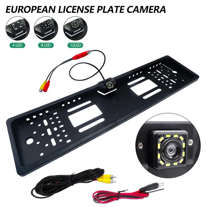 Truck Car an License Plate with 4/8/12LED Rearview Camera Frame Reverse Backup Camera Night Vision for SUV Camper Pickup