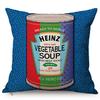 Vintage Canned Pop Art Poster Pattern Decoration Sofa Throw Pillow Case Europe Farm Letter Poster Cotton Linen Car Cushion Cover