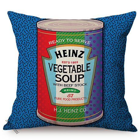Vintage Canned Pop Art Poster Pattern Decoration Sofa Throw Pillow Case Europe Farm Letter Poster Cotton Linen Car Cushion Cover