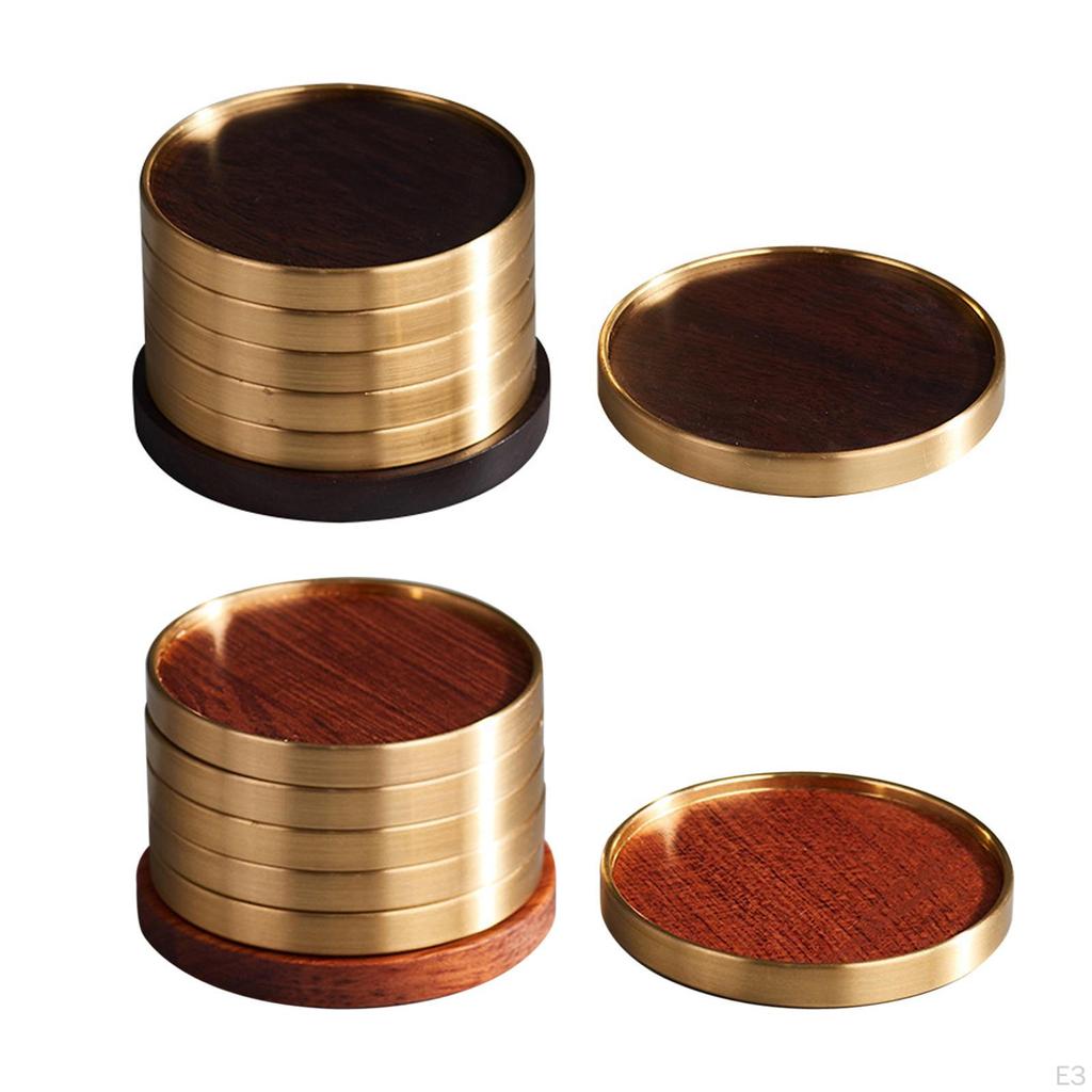 6 Pieces Wooden Coaster Multiuse Lightweight Easy Carrying Coffee Mug Mat Table Protection for Tea