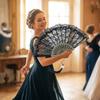 Flower Carving Chinese Style Fan with Tassel Dance Hand Fan  Home Decoration