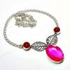 Pink Rubillite Carnelian Gemstone 925 Silver Plated Jewelry Necklace 18"