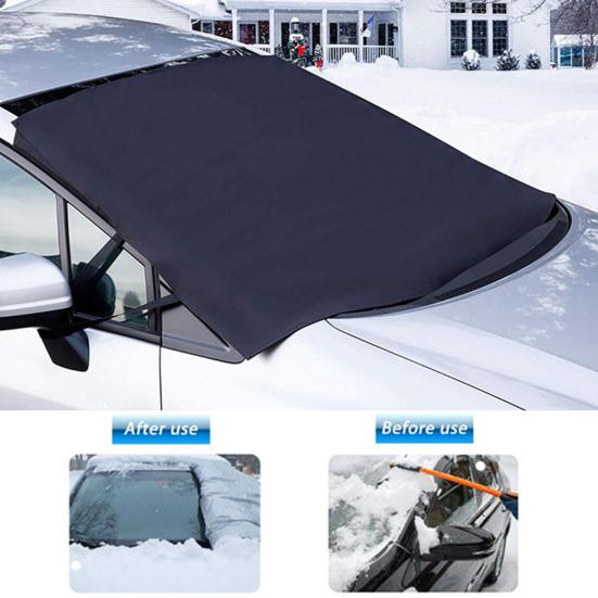 1/2Pcs Car Windshield/Rearview Mirror Cover for Ice and Snow Oxford Fabric Winter Auto Snow Shield Windshield Protector for Ice Removal Anti-UV